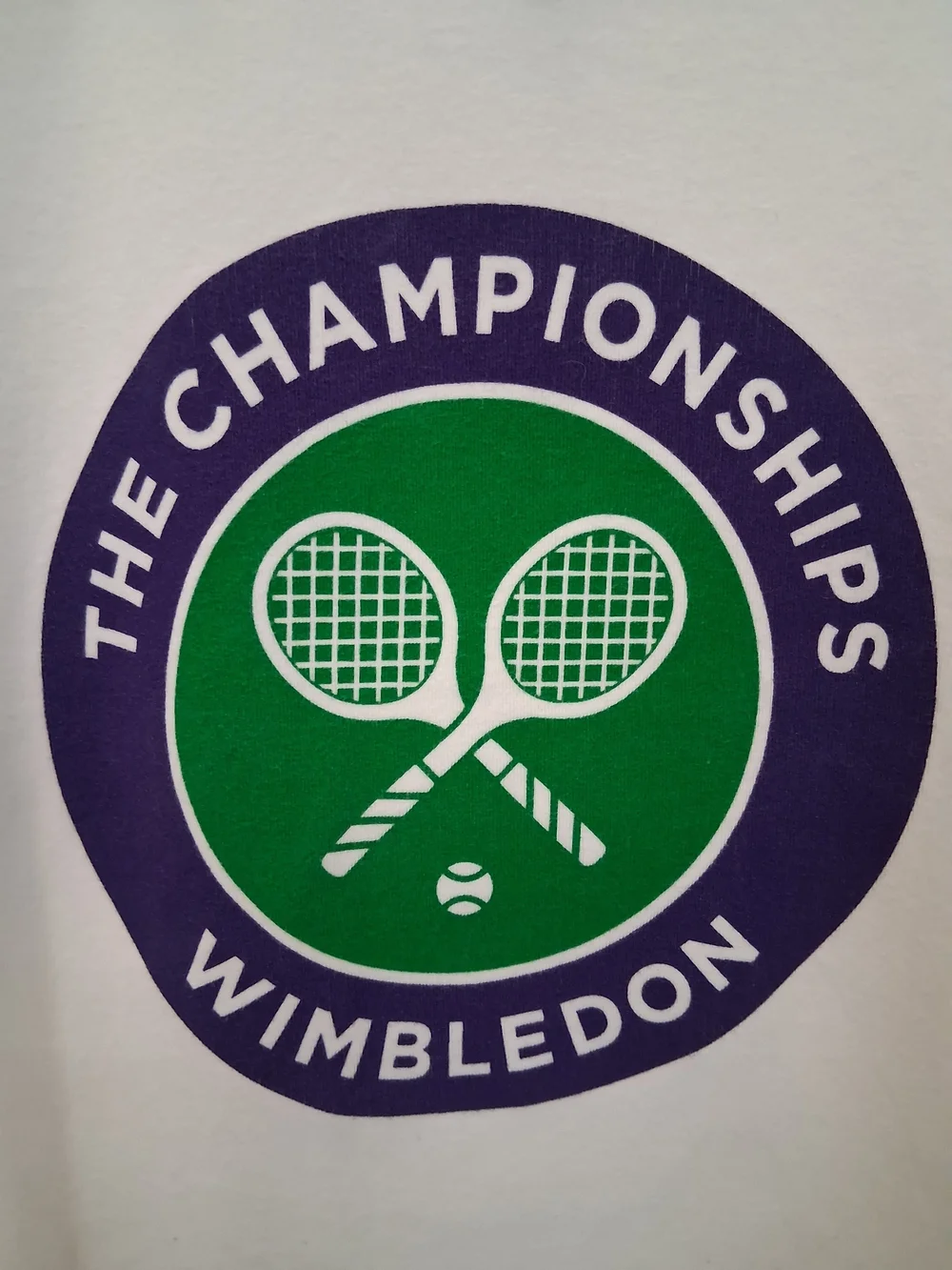 Wimbledon White Tee with Purple and Green Crest - Picture 2 of 7